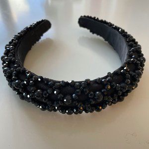 Zara Black Padded Rhinestone Headband